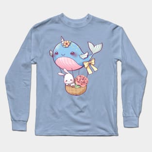 Flying Whale Is A Hot Air Balloon Long Sleeve T-Shirt